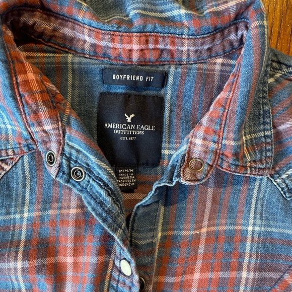 American Eagle plaid jean shirt - Picture 2 of 2
